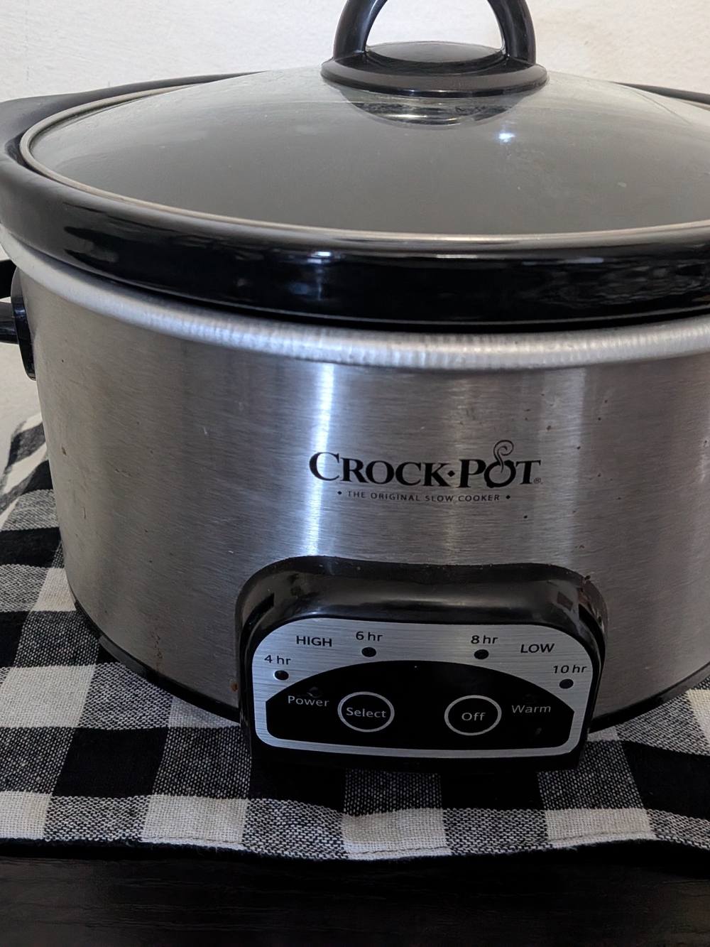 Crock-Pot Stainless Steel Slow Cooker with Black Lid